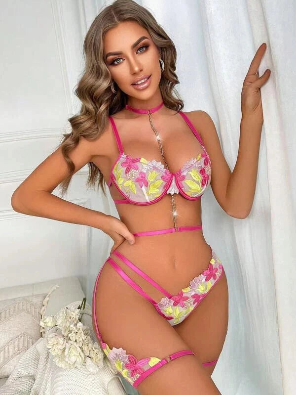 Women Sexy-Lingerie Lace Babydoll Bra G-string Sleepwear Underwear Nightwear US