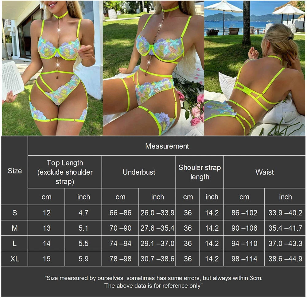 Women's Sexy Lingerie Lace Babydoll Bra Thong Set Sleepwear Underwear Nightwear
