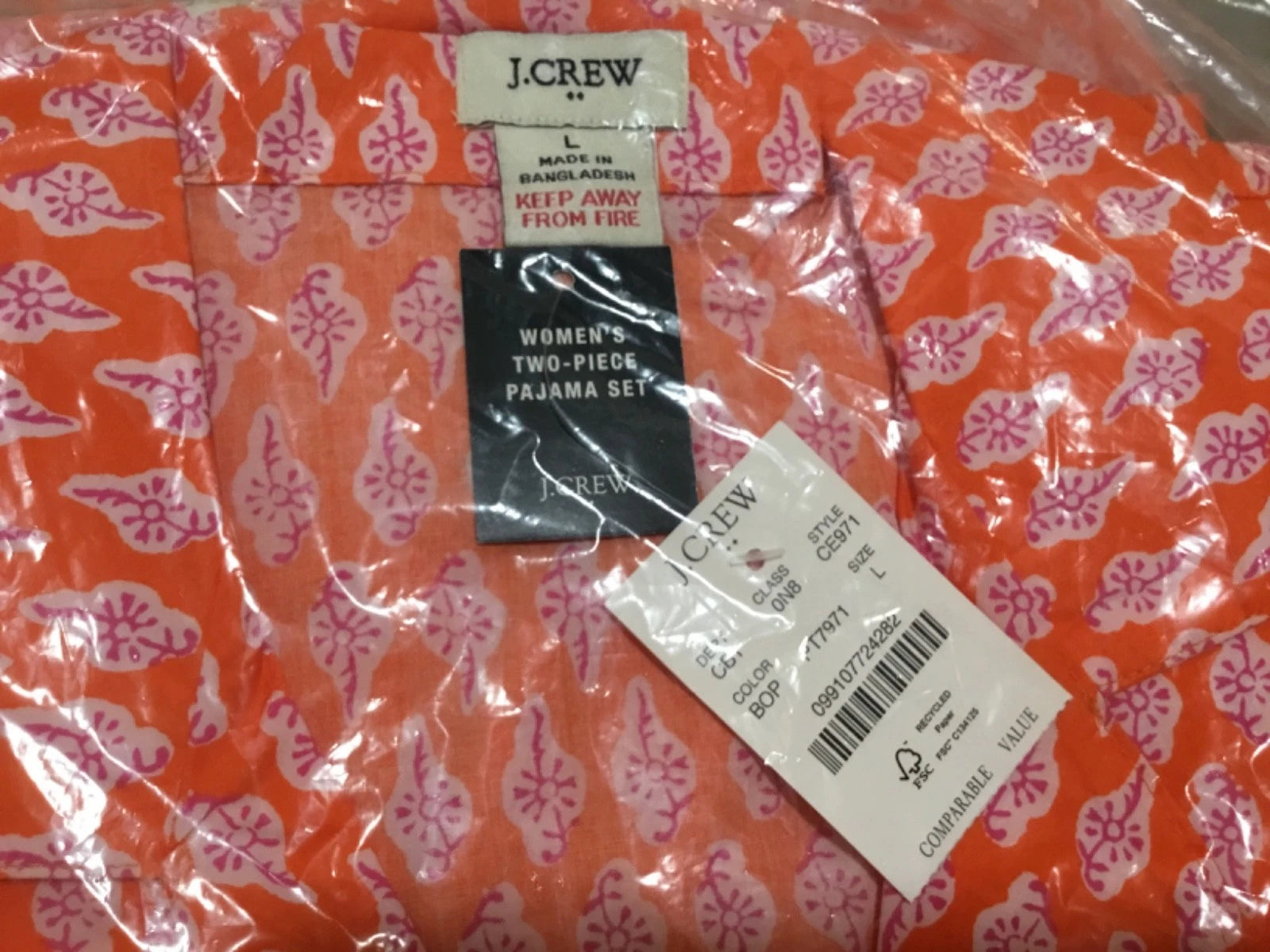J.Crew Factory Women’s NWT Cotton Short-Sleeve Pant Pajama Set Size: S M L XL