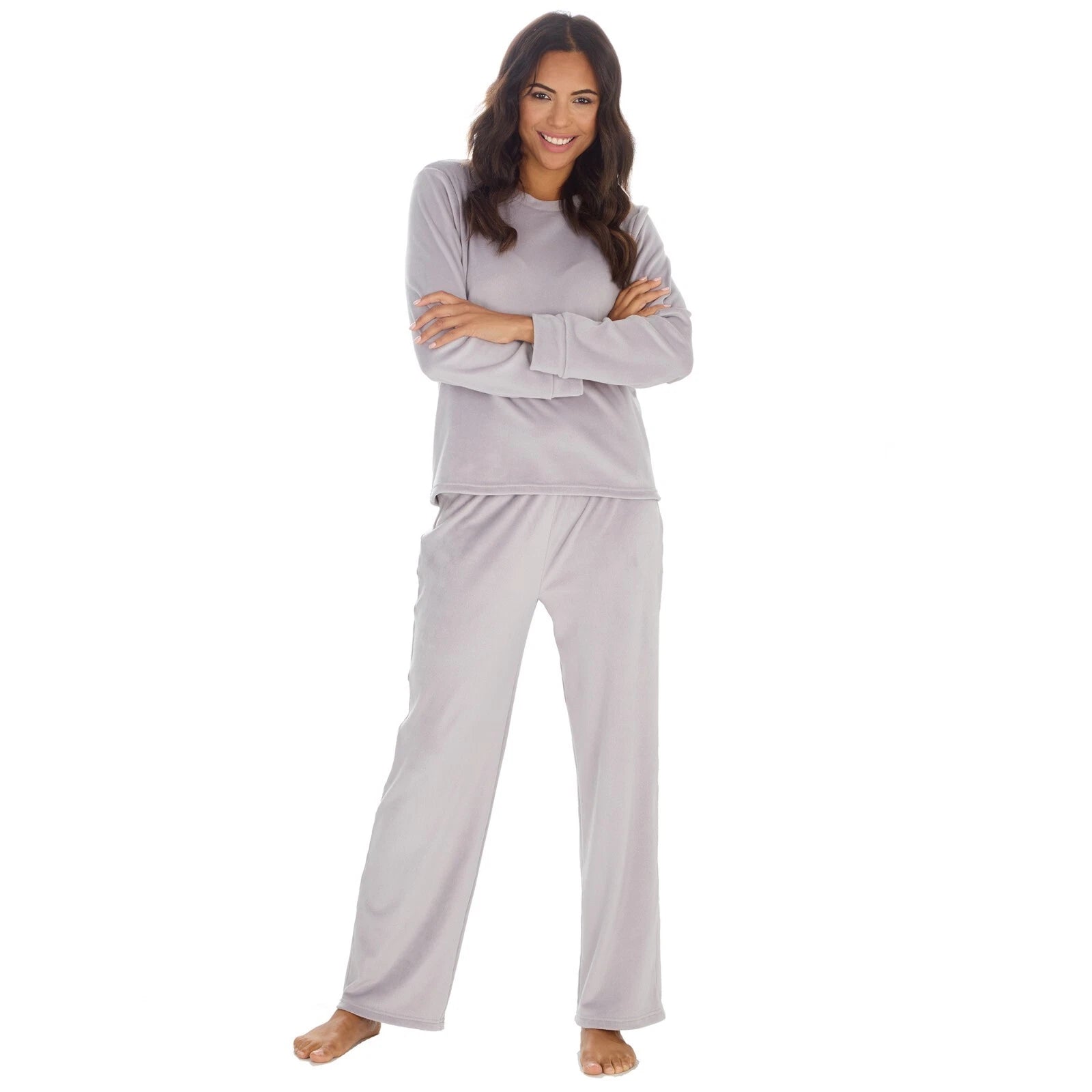Ladies Super soft Crew Neck Loungewear Pyjama Set Top & Bottoms Size S M L XL