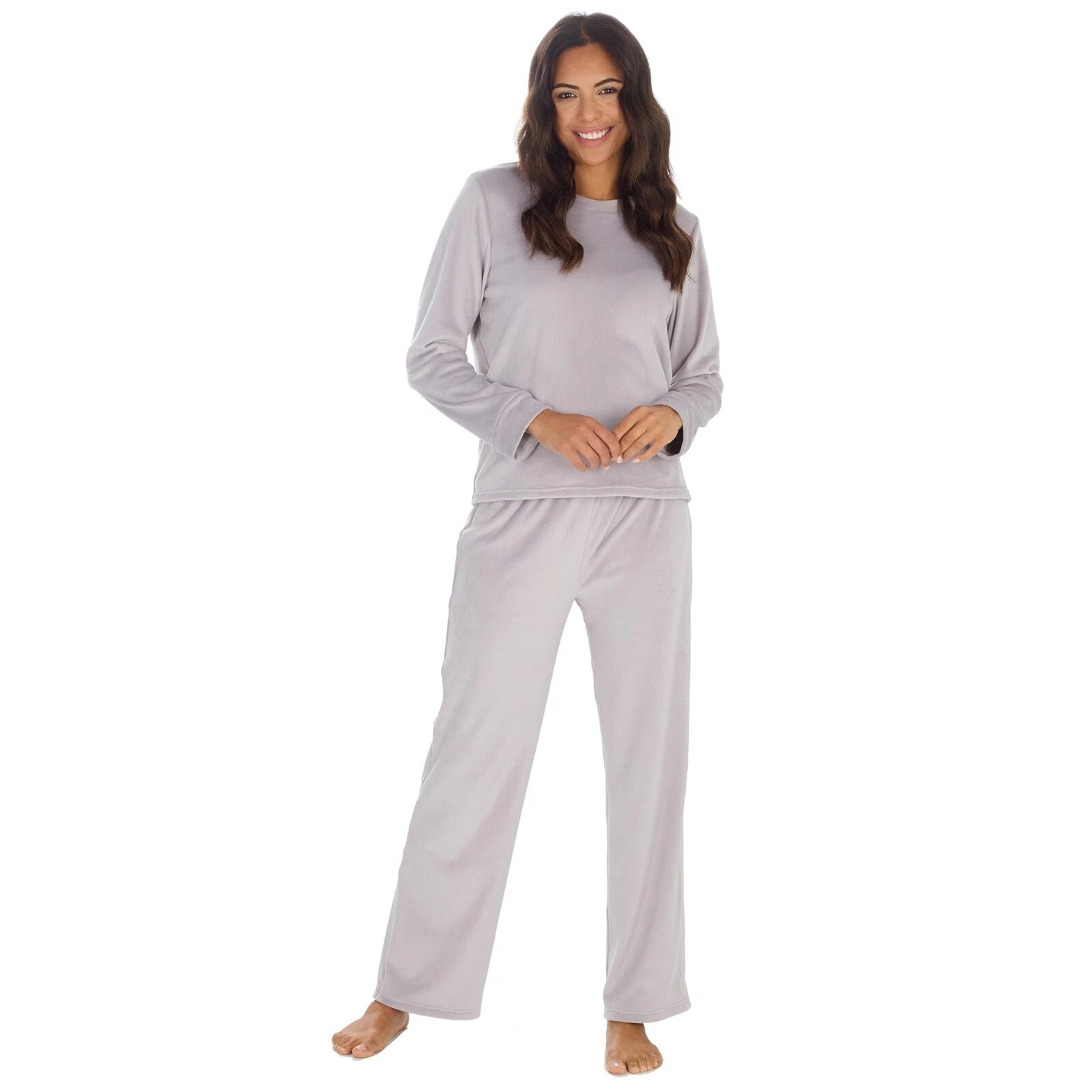 Ladies Super soft Crew Neck Loungewear Pyjama Set Top & Bottoms Size S M L XL