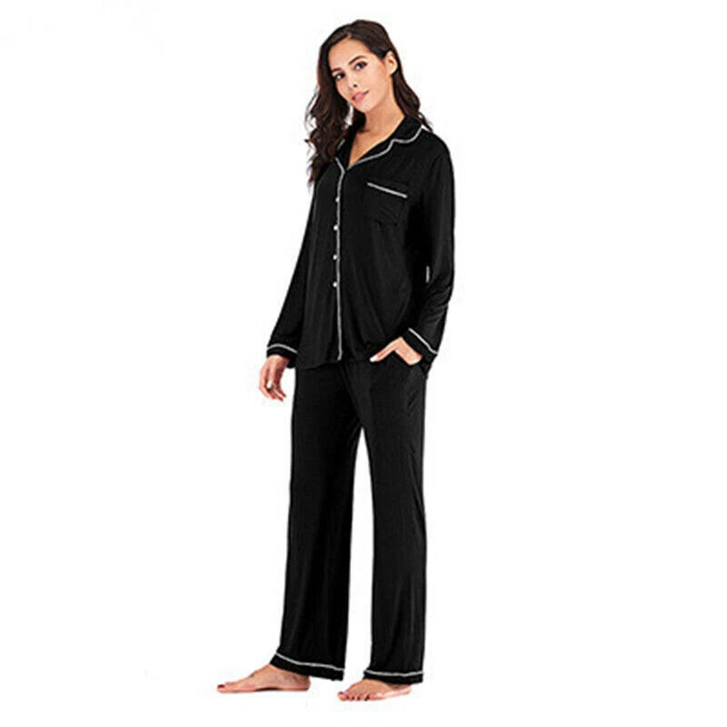 Pajamas Women's Long Sleeve Sleepwear Soft Pj Set
