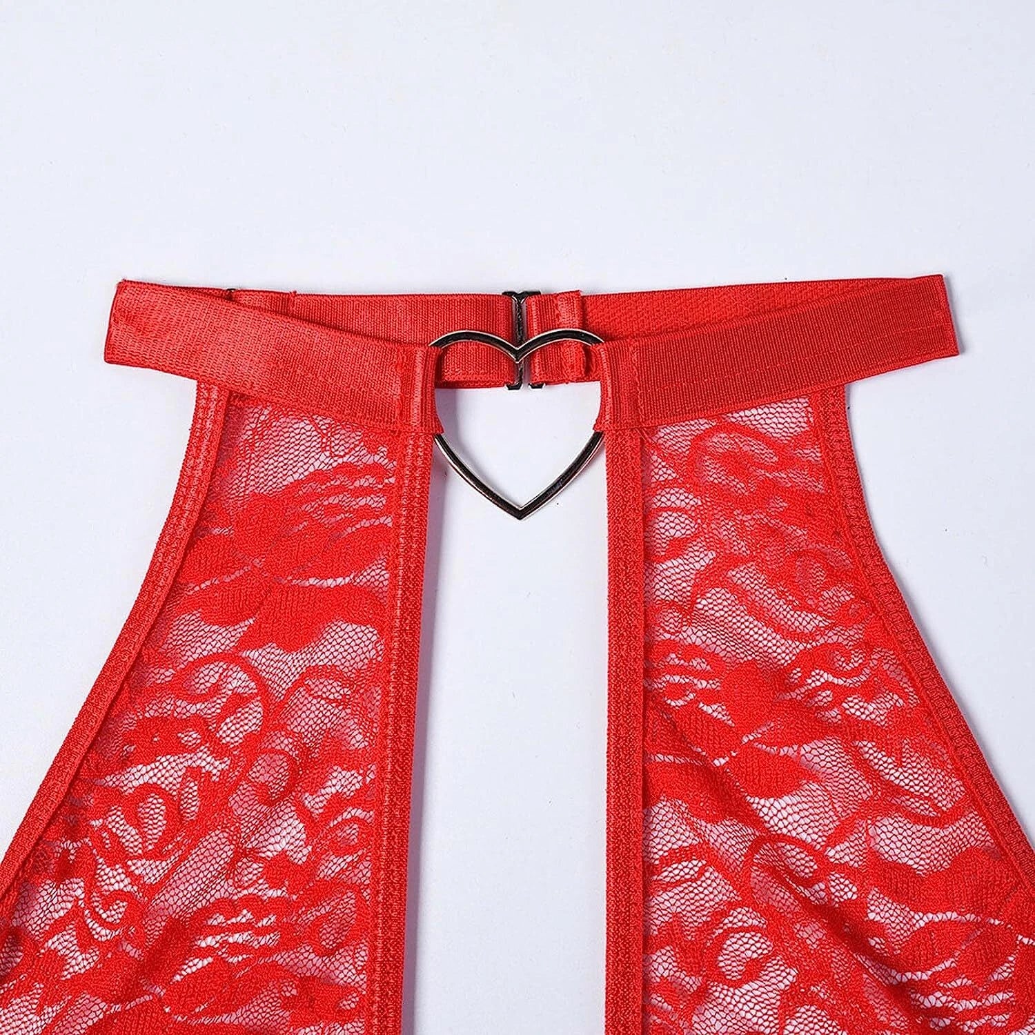 Women's Sexy Halter Lingerie Set with Garter Belts Lace Teddy Babydoll Bodysuit