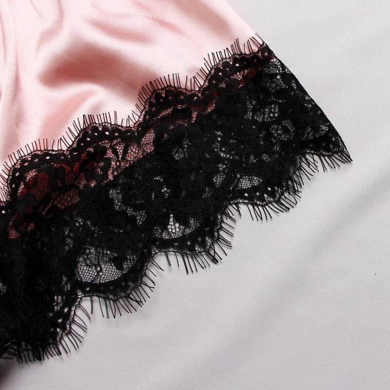 Ladies Women Satin Silk Lace Cami Vest Shorts Lingerie Pyjamas Set Pj Sleepwear