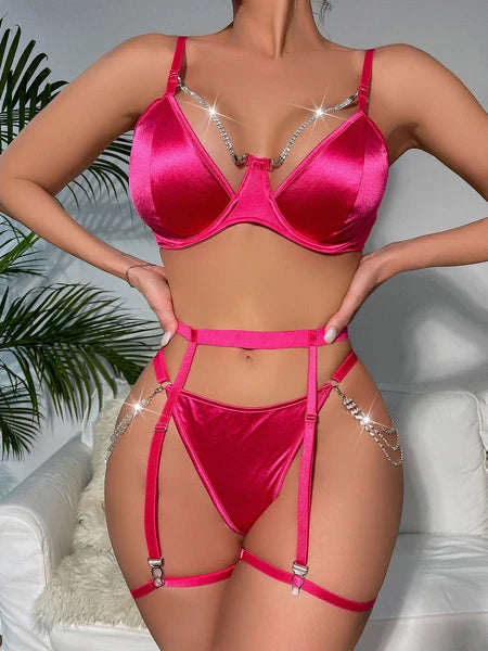Women Sexy-Lingerie Lace Babydoll Bra G-string Sleepwear Underwear Nightwear US