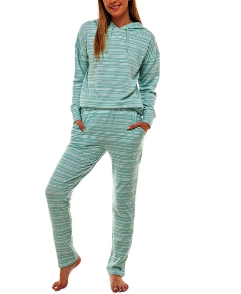 Roudelain Drop Shoulder Hoodie and Slim Leg Pant Lounge Set (Orig $58.00)