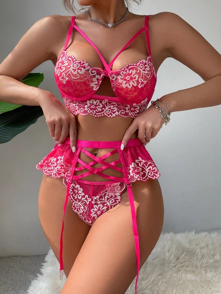 Women Sexy-Lingerie Lace Babydoll Bra G-string Sleepwear Underwear Nightwear US