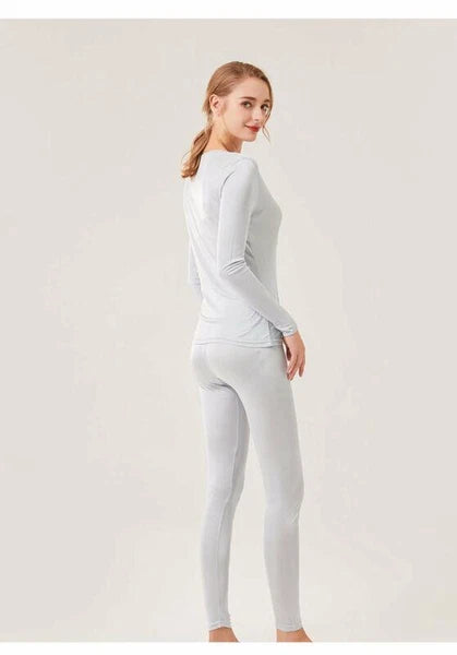 New Women's Silk Thermal Underwear Set Silk Long Johns Top & Bottom TG3S48
