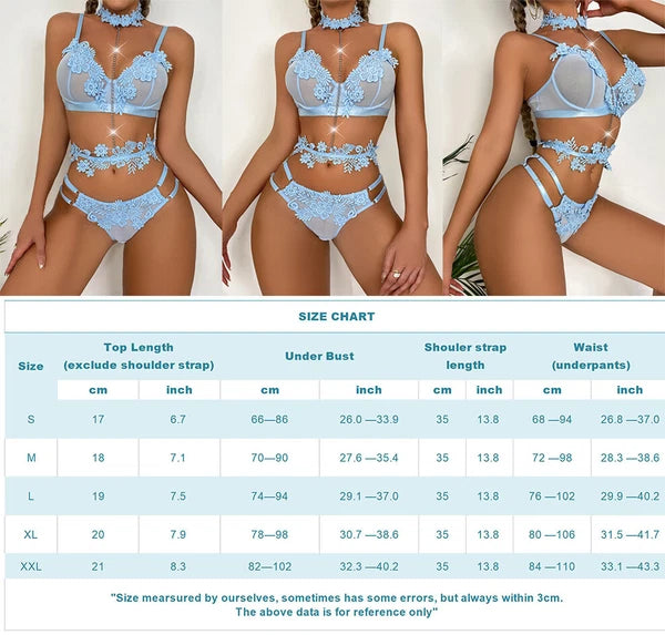 Women's Sexy Lingerie Lace Babydoll Bra Thong Set Sleepwear Underwear Nightwear