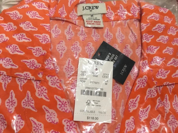J.Crew Factory Women’s NWT Cotton Short-Sleeve Pant Pajama Set Size: S M L XL