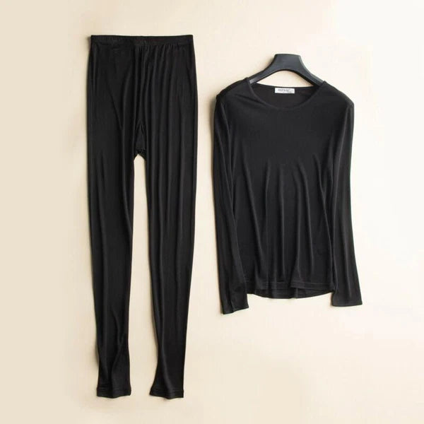 New Women's Silk Thermal Underwear Set Silk Long Johns Top & Bottom TG3S48