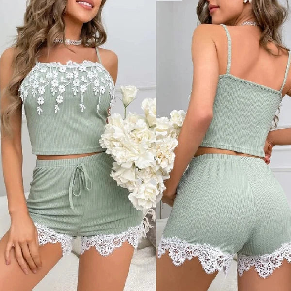 Women's Sexy Sleepwear Lace Pajamas Set Shorts Nightwear Camisole Short Sets US