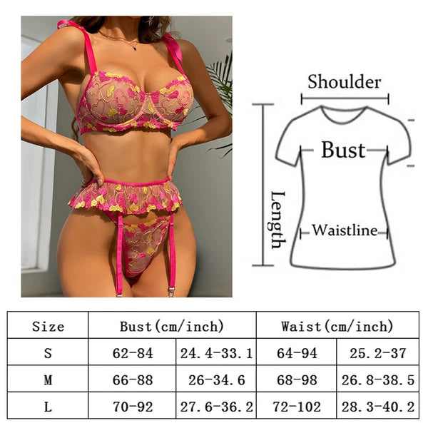 Women Sexy-Lingerie Lace Babydoll Bra G-string Sleepwear Underwear Nightwear US