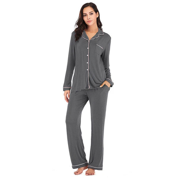 Pajamas Women's Long Sleeve Sleepwear Soft Pj Set