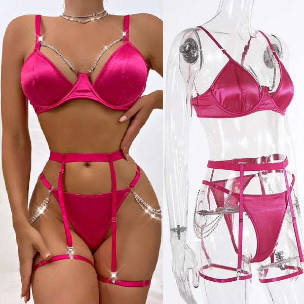 Women Sexy-Lingerie Lace Babydoll Bra G-string Sleepwear Underwear Nightwear US