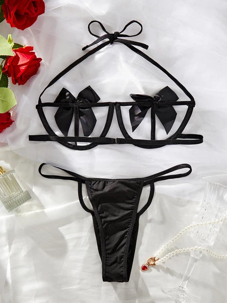Women Sexy-Lingerie Lace Babydoll Bra G-string Sleepwear Underwear Nightwear US