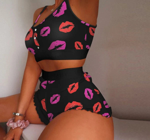 Womens Pyjamas Set Nightwear Ladies Cami Top Shorts Lingerie Sexy Sleepwear Pjs
