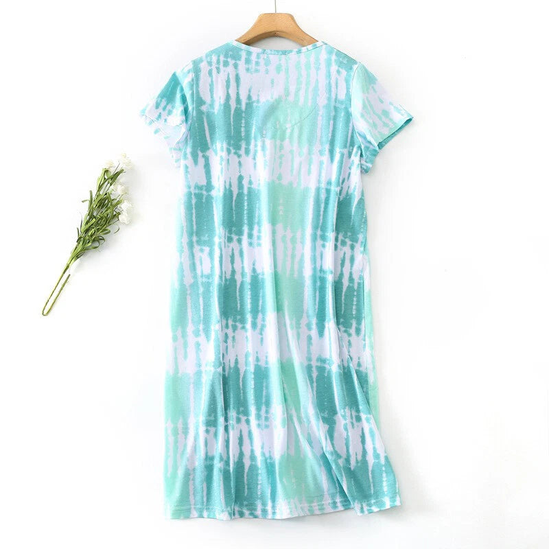 Casual Nights Women's Cotton Short Sleeve Nightgown Sleep House Dress Home Gown
