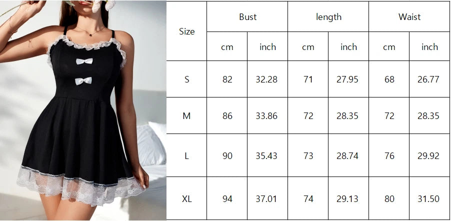 Sexy Lingerie Women Lace Underwear French Maid Nurse Cosplay Babydoll Sleepwear