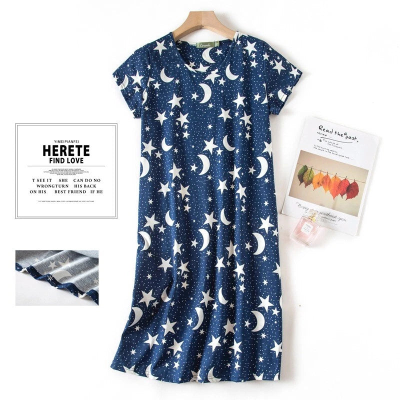 Casual Nights Women's Cotton Short Sleeve Nightgown Sleep House Dress Home Gown