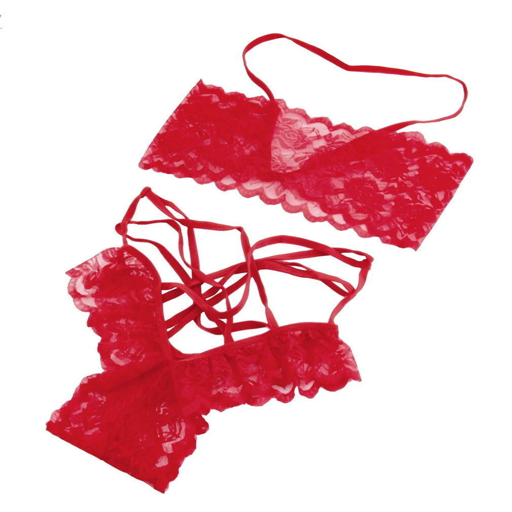 Women Sexy-Lingerie Lace Babydoll Bra G-string Sleepwear Underwear Nightwear US