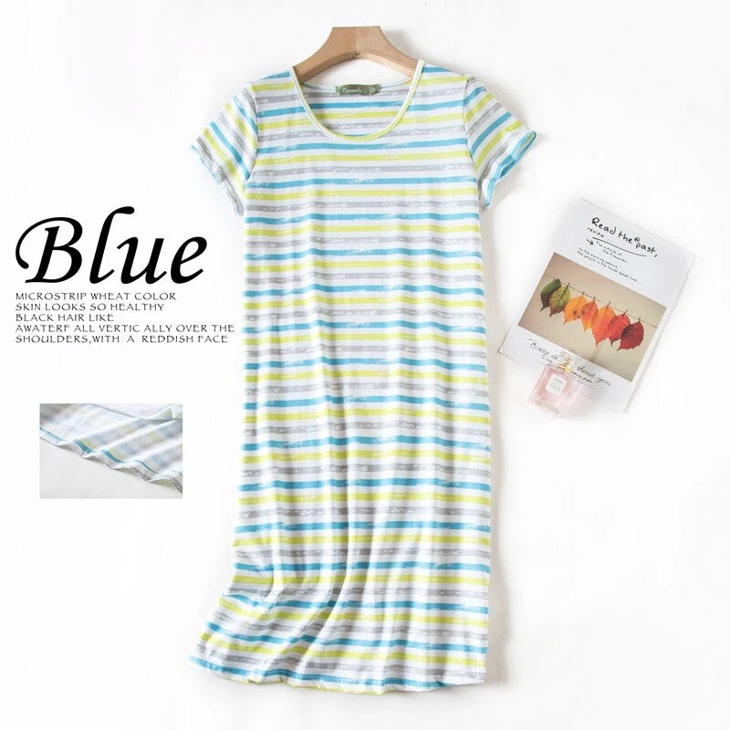 Casual Nights Women's Cotton Short Sleeve Nightgown Sleep House Dress Home Gown