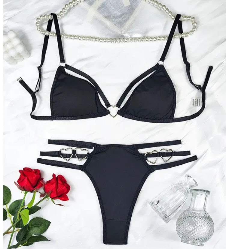 Women Sexy-Lingerie Lace Babydoll Bra G-string Sleepwear Underwear Nightwear US
