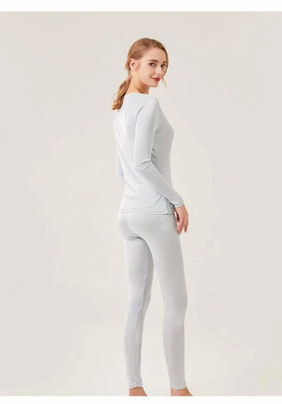 New Women's Silk Thermal Underwear Set Silk Long Johns Top & Bottom TG3S48