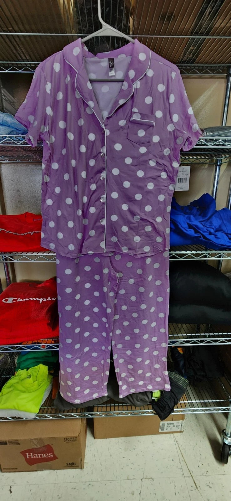 PJ Couture Women's Two Piece Pants Top Notch Short Sleeve Shirt Pajamas MSRP $48