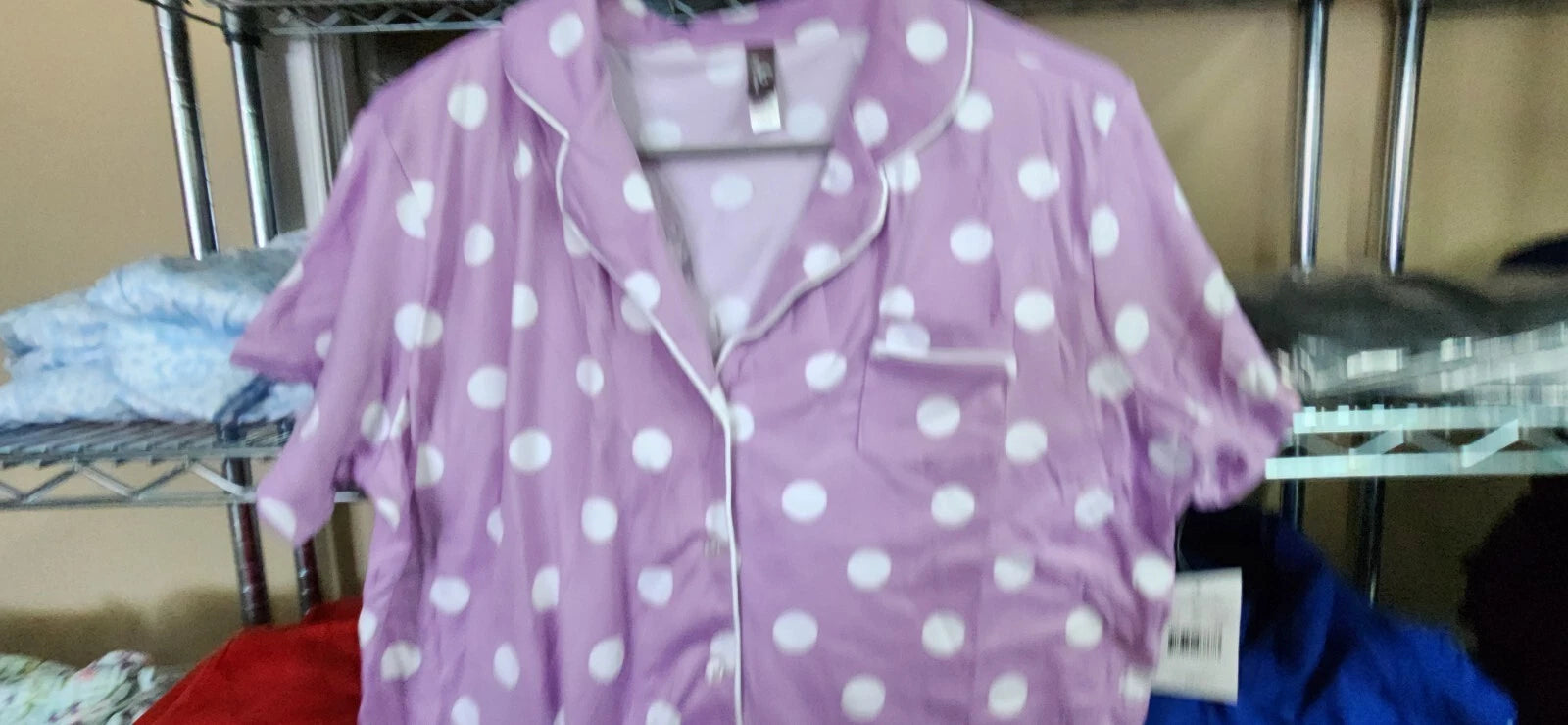 PJ Couture Women's Two Piece Pants Top Notch Short Sleeve Shirt Pajamas MSRP $48