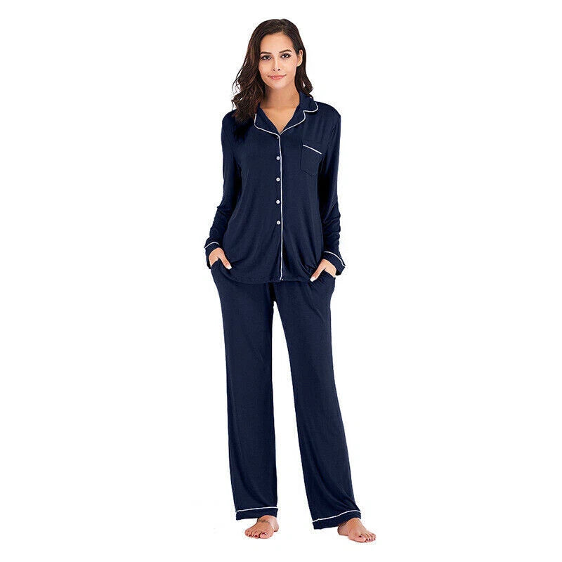 Pajamas Women's Long Sleeve Sleepwear Soft Pj Set
