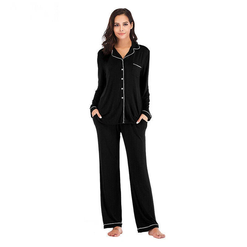 Pajamas Women's Long Sleeve Sleepwear Soft Pj Set
