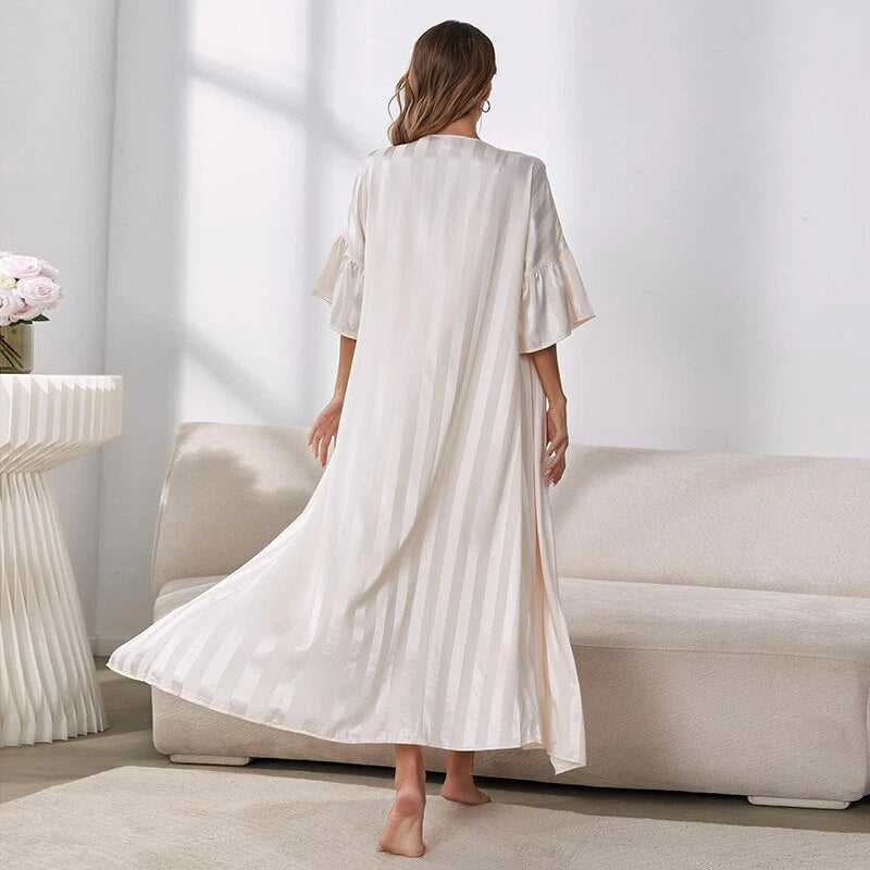 2023 Printed robe 2-piece set for women's kimono bathrobe pajama satin