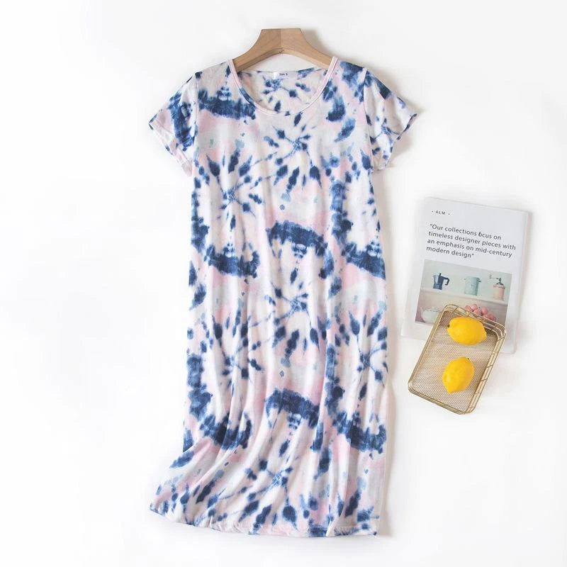 Casual Nights Women's Cotton Short Sleeve Nightgown Sleep House Dress Home Gown