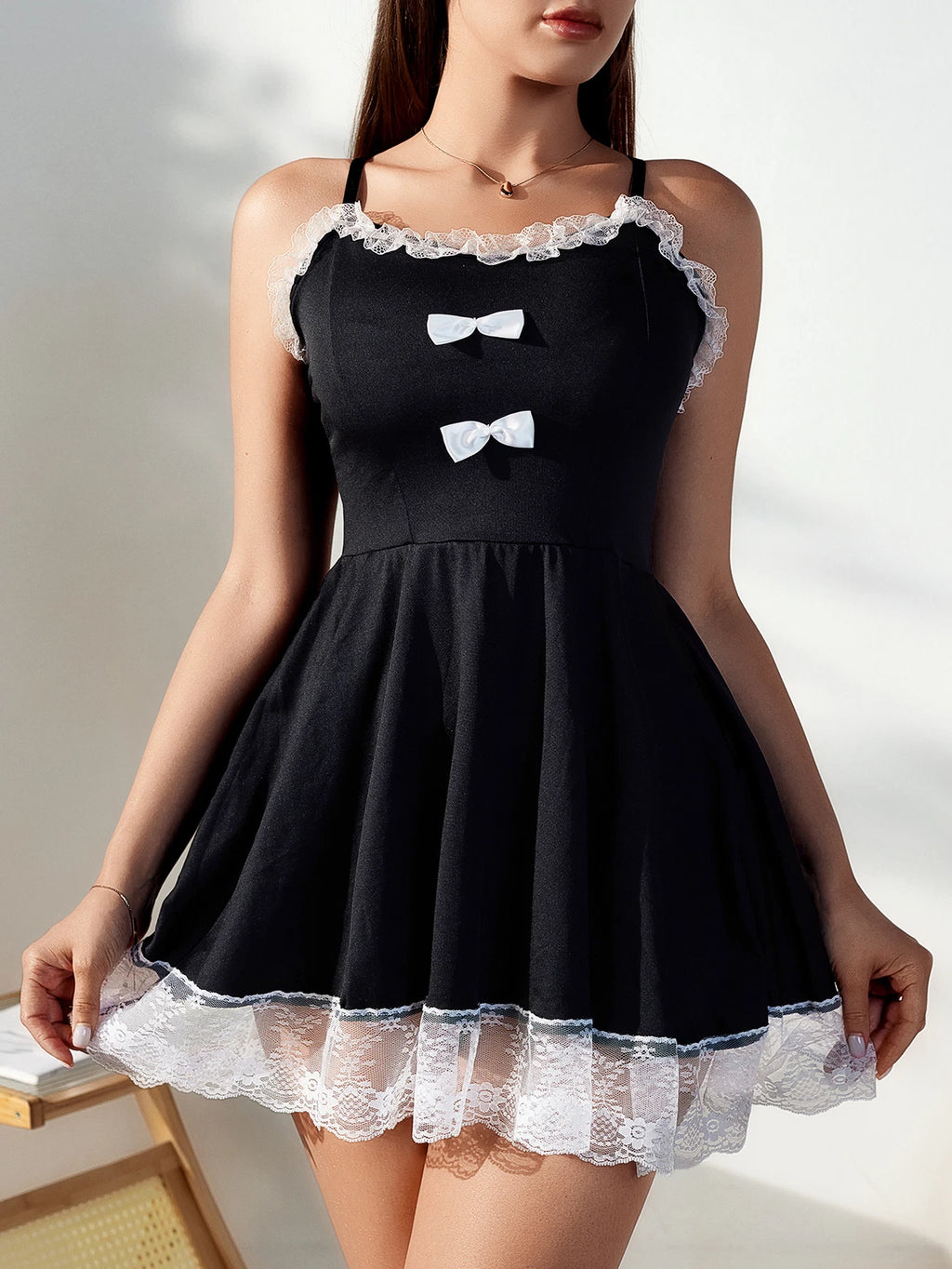 Plus Size Maid Nurse Dress Set Sexy Lingerie Lady Lace Bodysuit Pajamas Babydoll