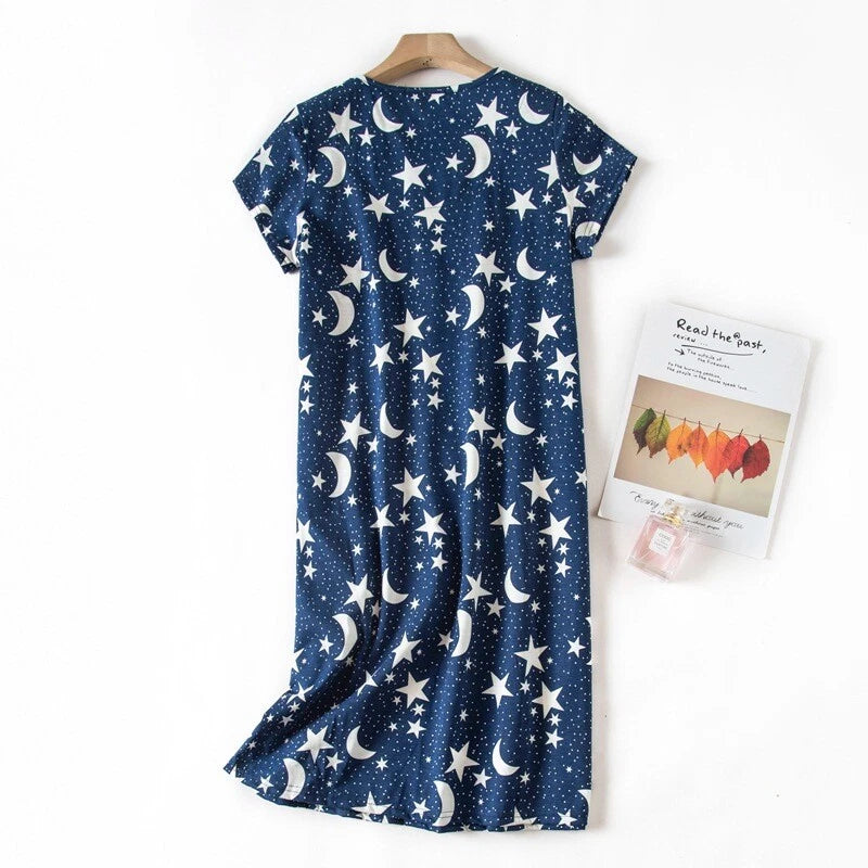 Casual Nights Women's Cotton Short Sleeve Nightgown Sleep House Dress Home Gown
