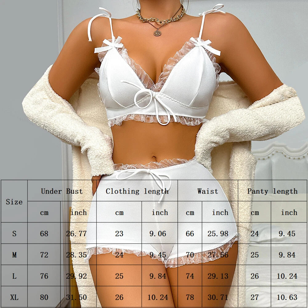 Women's Sexy Sleepwear Lace Pajamas Set Shorts Nightwear Camisole Short Sets US