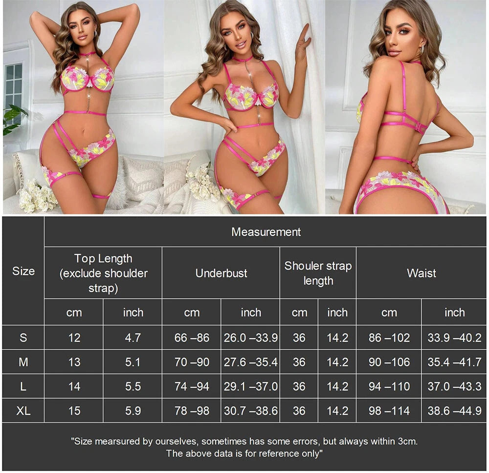 Women's Sexy Lingerie Lace Babydoll Bra Thong Set Sleepwear Underwear Nightwear