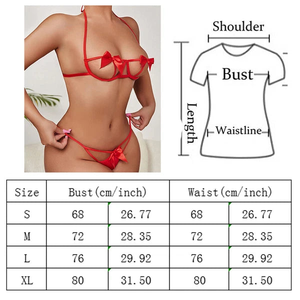 Women Sexy-Lingerie Lace Babydoll Bra G-string Sleepwear Underwear Nightwear US