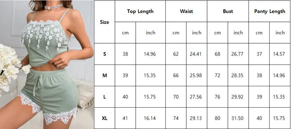 Women's Sexy Sleepwear Lace Pajamas Set Shorts Nightwear Camisole Short Sets US