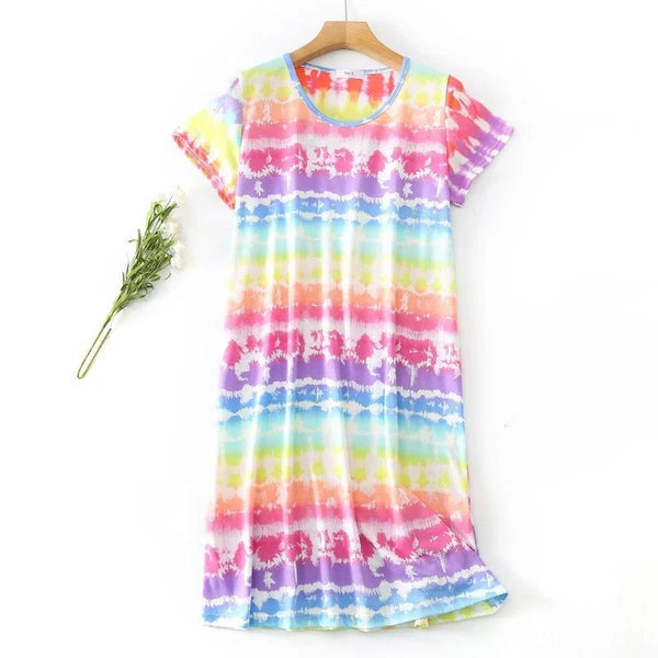 Casual Nights Women's Cotton Short Sleeve Nightgown Sleep House Dress Home Gown