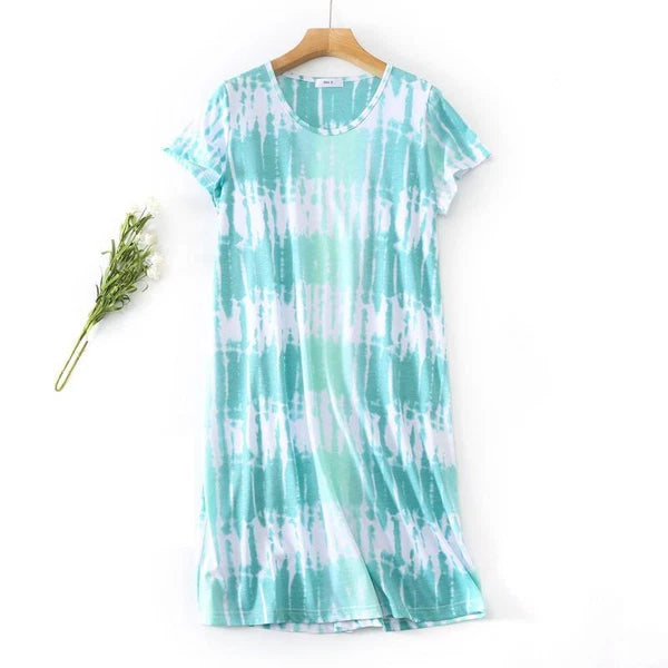 Casual Nights Women's Cotton Short Sleeve Nightgown Sleep House Dress Home Gown