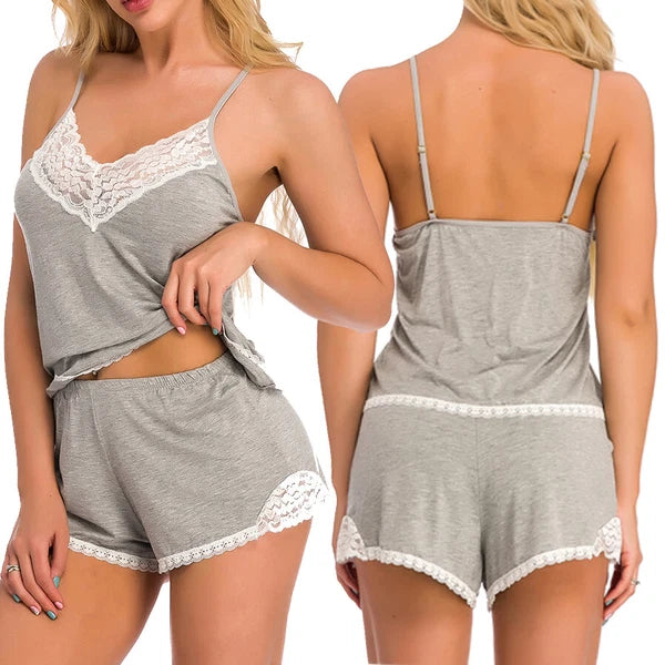 Women's Sexy Sleepwear Lace Pajamas Set Shorts Nightwear Camisole Short Sets US