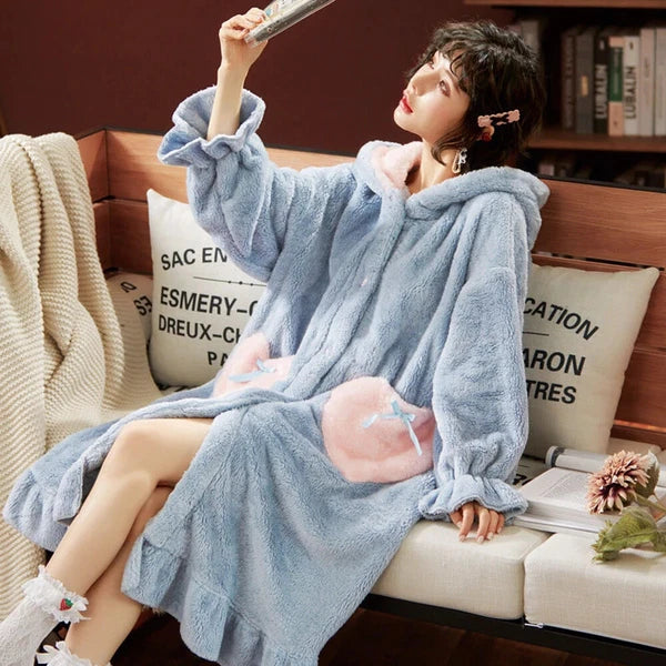 Winter Pajamas Set Women Sleepwear Nightgown Pants Pyjamas Suit Homewear Clothes
