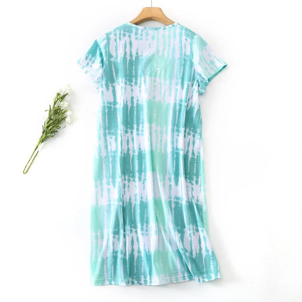 Casual Nights Women's Cotton Short Sleeve Nightgown Sleep House Dress Home Gown