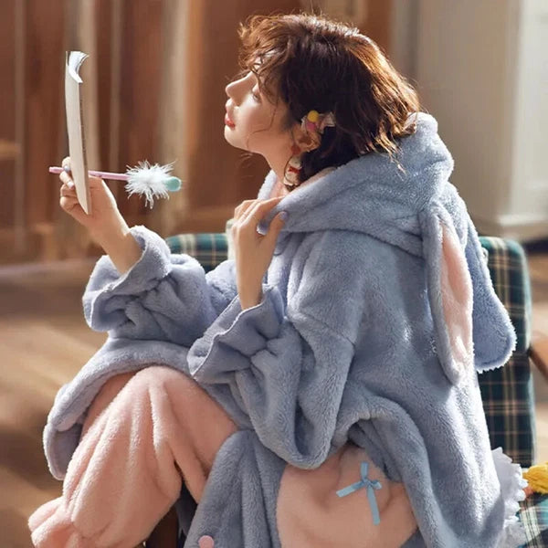 Winter Pajamas Set Women Sleepwear Nightgown Pants Pyjamas Suit Homewear Clothes
