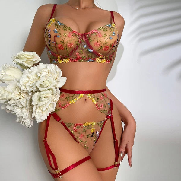 Women Sexy-Lingerie Lace Babydoll Bra G-string Sleepwear Underwear Nightwear US