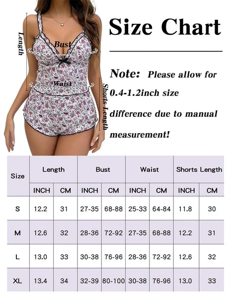 Sexy Satin Lace PJs Cami Set Camisole Shorts French Knickers Vest Nightwear Xmas
