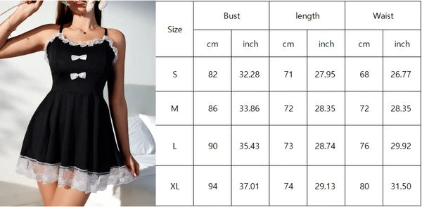 Sexy Lingerie Women Lace Underwear French Maid Nurse Cosplay Babydoll Sleepwear