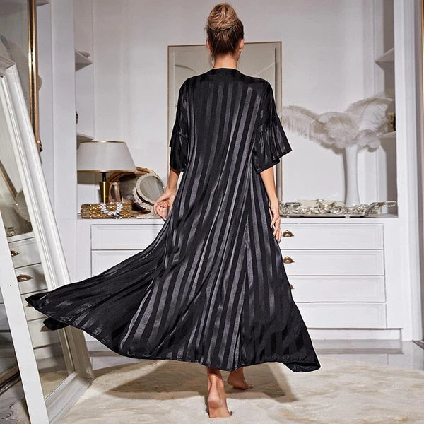 2023 Printed robe 2-piece set for women's kimono bathrobe pajama satin